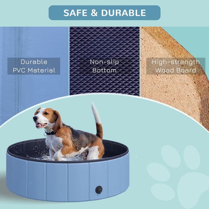 Pet Cat Dog Swimming Pool Indoor Outdoor Bathing Foldable Inflate 100cm Pawhut - Samanta Factory