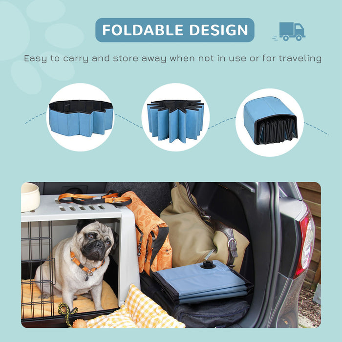Pet Cat Dog Swimming Pool Indoor Outdoor Bathing Foldable Inflate 100cm Pawhut - Samanta Factory