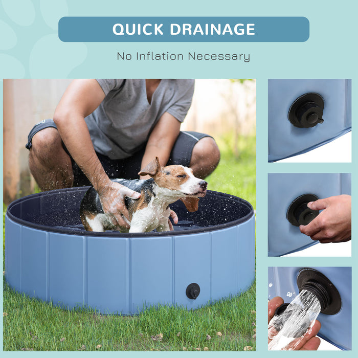 Pet Cat Dog Swimming Pool Indoor Outdoor Bathing Foldable Inflate 100cm Pawhut - Samanta Factory