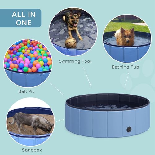 Pet Cat Dog Swimming Pool Indoor Outdoor Bathing Foldable Inflate 100cm Pawhut - Samanta Factory