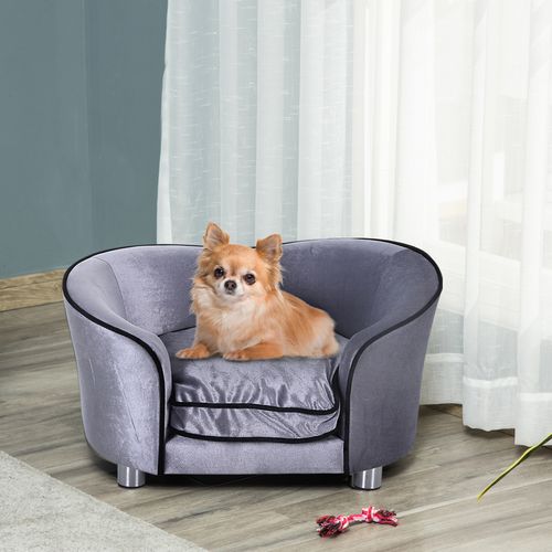 Modern Dog Sofa Couch Puppy Bed Kitten Lounge w/Storage Pocket Removable Cushion - Samanta Factory