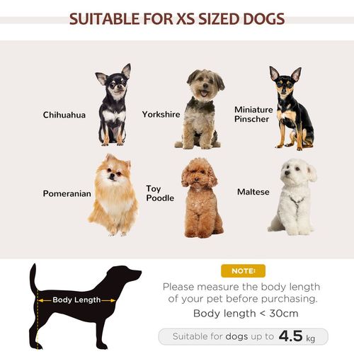 PawHut Dog Sofa Chair with Legs Cushion for XS Dog Cat 68.5x40.5x40.5 cm, Brown - Samanta Factory