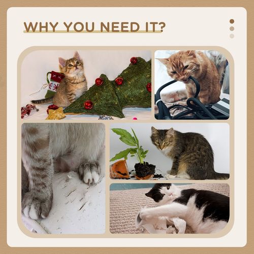 PawHut Small Cat Tree Tower with Scratching Posts, Bed, Perch, Self Groomer, Toy - Samanta Factory