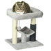 PawHut Small Cat Tree Tower with Scratching Posts, Bed, Perch, Self Groomer, Toy - Samanta Factory