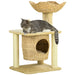 PawHut Cat Tree with Scratching Posts, Cat House, Bed, Washable Cushions - Samanta Factory