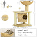 PawHut Cat Tree with Scratching Posts, Cat House, Bed, Washable Cushions - Samanta Factory