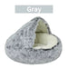 Soft winter plush cat bed with hooded sleeping bag design for small pets