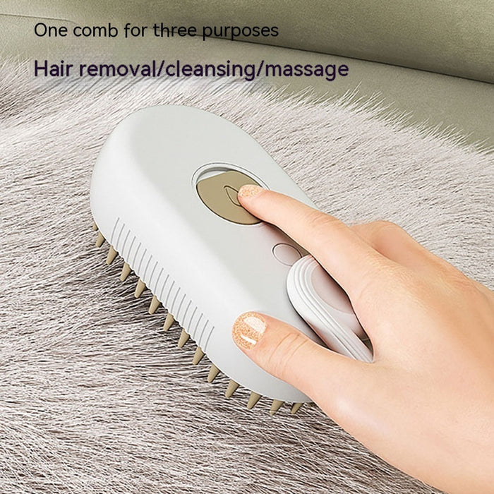 🚿 3-IN-1 PET STEAM BRUSH | USB Rechargeable Grooming Comb 🐾 (Hair Removal + Massage! £16+) - Samanta Factory