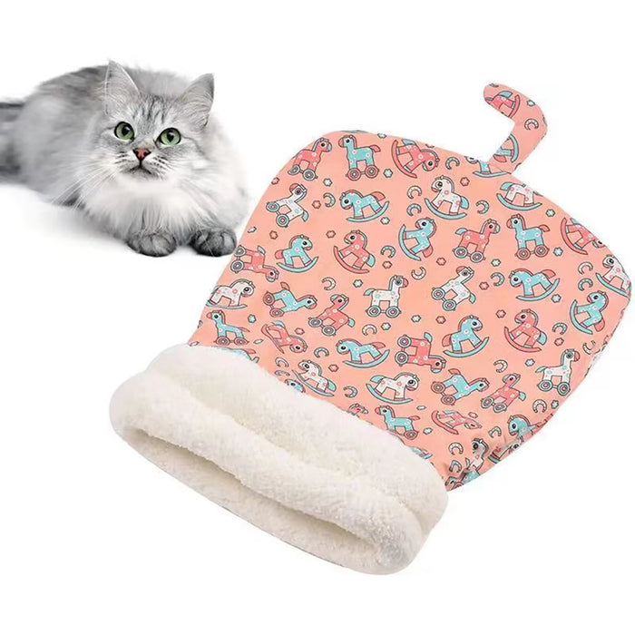  winter sleeping bag for cats and small dogs with enclosed burrow-style design