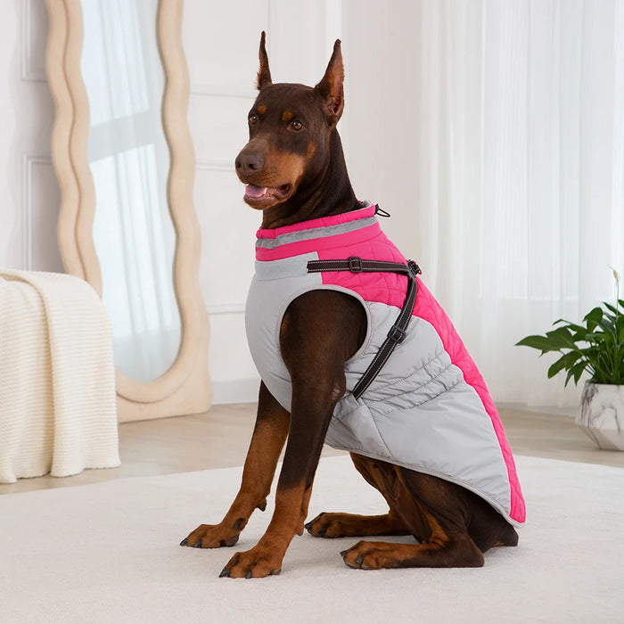 Waterproof Dog Jacket with Harness – Winter Warm Pet Coat for Small & Large Dogs, Labrador, Chihuahua, French Bulldog - Samanta Factory