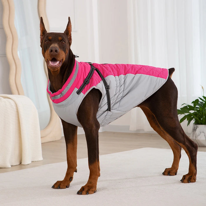 Waterproof Dog Jacket with Harness – Winter Warm Pet Coat for Small & Large Dogs, Labrador, Chihuahua, French Bulldog - Samanta Factory
