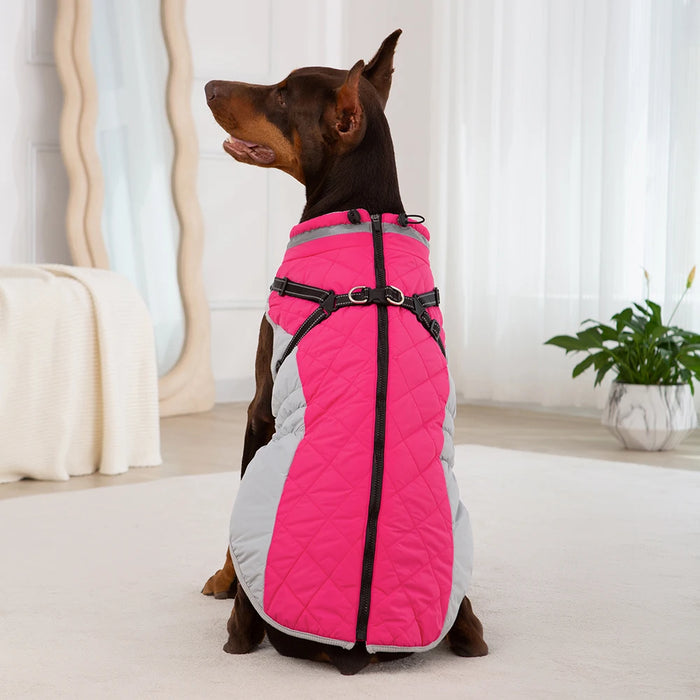 Waterproof Dog Jacket with Harness – Winter Warm Pet Coat for Small & Large Dogs, Labrador, Chihuahua, French Bulldog - Samanta Factory