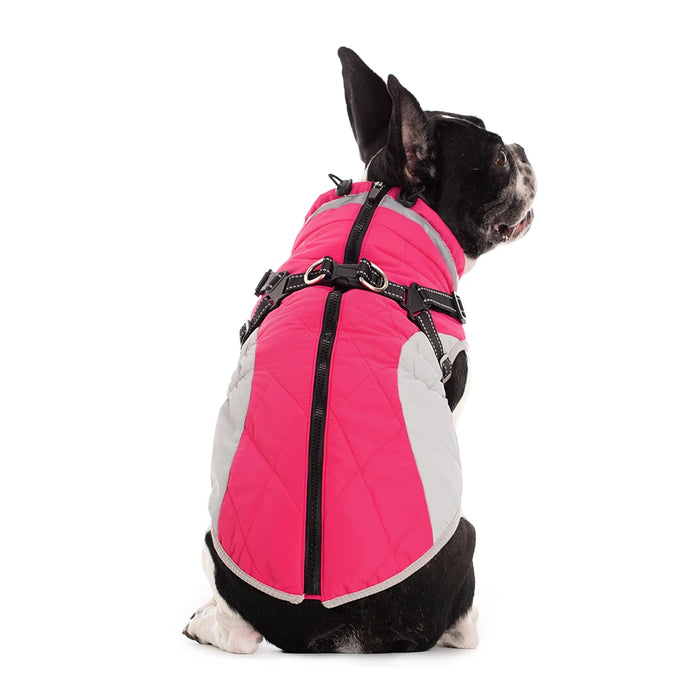 Waterproof Dog Jacket with Harness – Winter Warm Pet Coat for Small & Large Dogs, Labrador, Chihuahua, French Bulldog - Samanta Factory