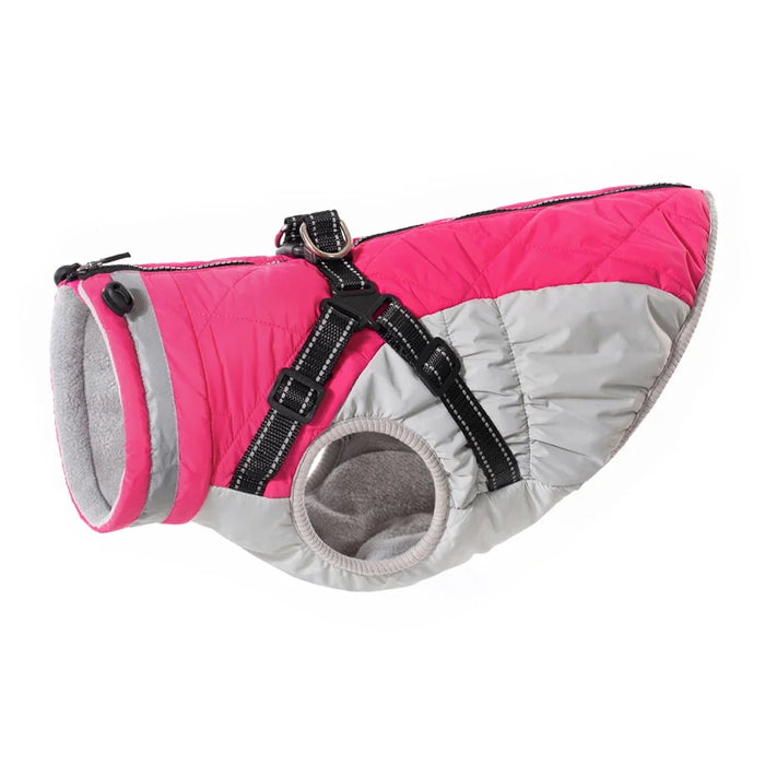 Waterproof Dog Jacket with Harness – Winter Warm Pet Coat for Small & Large Dogs, Labrador, Chihuahua, French Bulldog - Samanta Factory