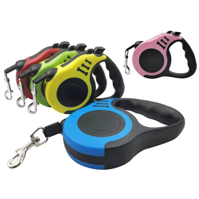  Retractable Dog Leash – Adjustable 3M/5M Leash with One-Hand Brake System