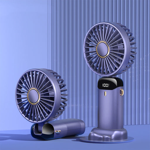 3-in-1 portable neck fan with LED battery display, foldable design, and wearable cooling