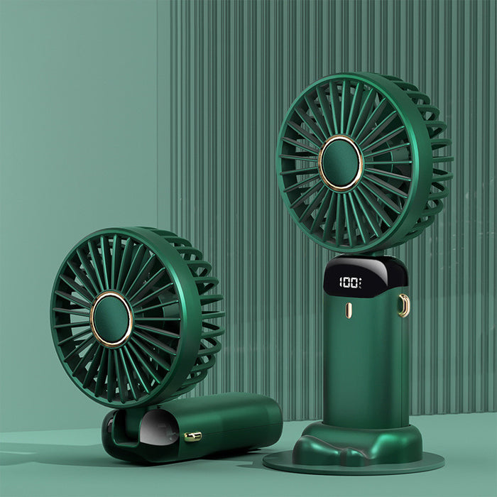 USB Rechargeable Mini Portable Handheld Electric Fan Foldable Neck Hanging Outdoor Fan Adjustable 5 Speed Powerful Air Cooler - Samanta Factory