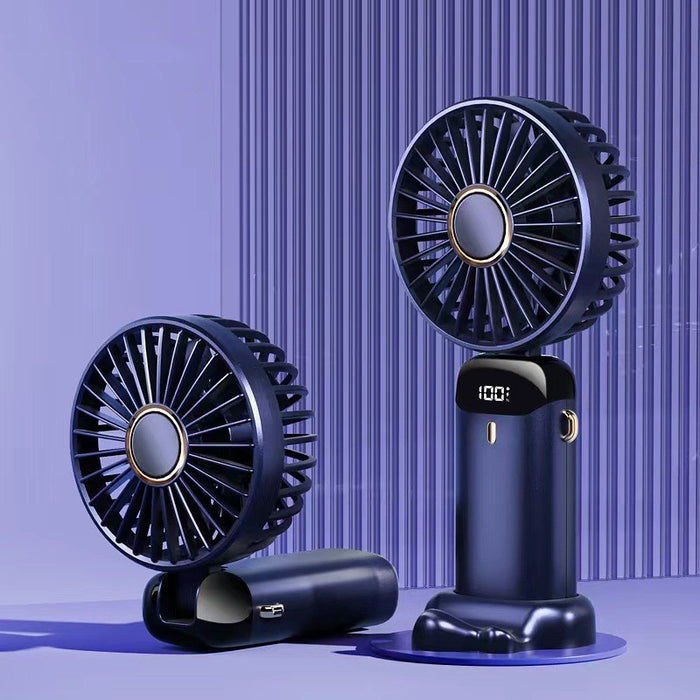 USB Rechargeable Mini Portable Handheld Electric Fan Foldable Neck Hanging Outdoor Fan Adjustable 5 Speed Powerful Air Cooler - Samanta Factory