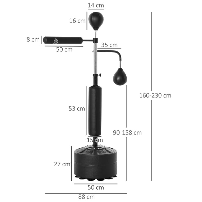 3-in-1 Punching Bag with Stand with 2 Speedballs, 360 Relax Bar HOMCOM - Samanta Factory