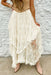 Women's lace tiered midi skirt in semi-sheer fabric with romantic detailing