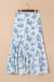 Flowy ruffled skirt with asymmetrical split hem in lightweight polyester