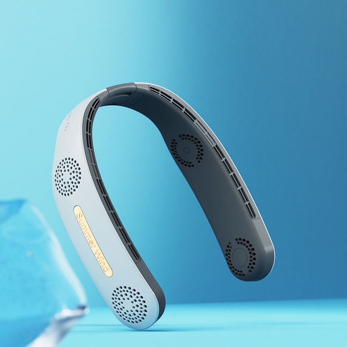 🌀 MUTE NECK FAN | 8-12H USB Cooling, Leafless & Adjustable 🌬️ (Perfect for Hiking, Commutes! £20) - Samanta Factory