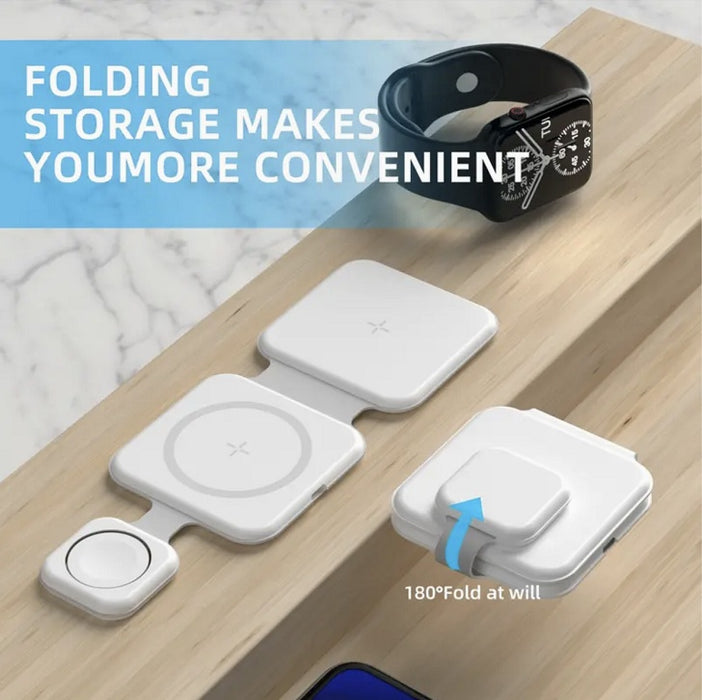 ⚡ 3-in-1 MAGNETIC WIRELESS CHARGER | Foldable 15W Fast Charging Station 🔋 (Travel Essential! £29) - Samanta Factory