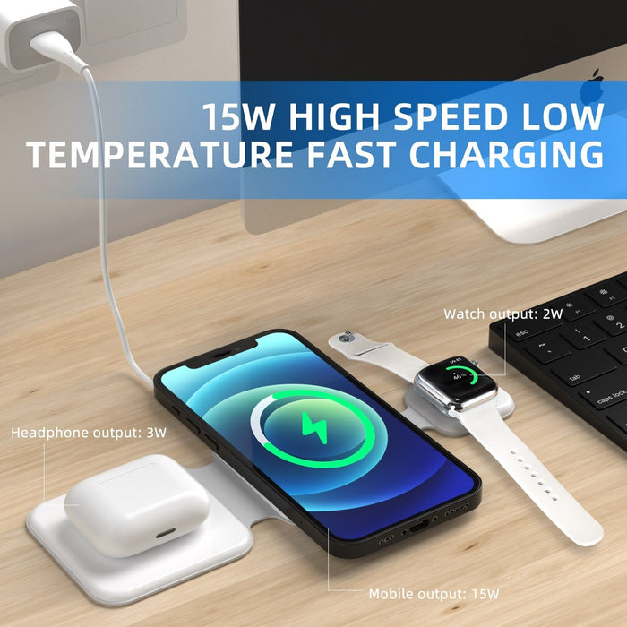⚡ 3-in-1 MAGNETIC WIRELESS CHARGER | Foldable 15W Fast Charging Station 🔋 (Travel Essential! £29) - Samanta Factory