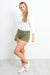 White Long Sleeve Basic Crew T-Top - Samanta Factory