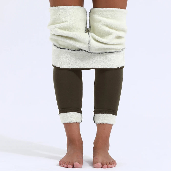 Women Winter plus Velvet Stretch Leggings High Waist Warm Leggings Women Casual Thick Winter Leggings