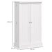 HOMCOM Kitchen Cupboard with Double Doors, 5-Tier Shelf, 12 Spice Racks, White - Samanta Factory