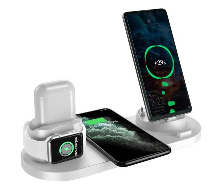 6-in-1 Wireless Charging Station 🪐 Fast Qi-Certified Dock for iPhone & Apple Watch - Samanta Factory