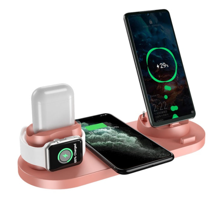 6-in-1 Wireless Charging Station 🪐 Fast Qi-Certified Dock for iPhone & Apple Watch - Samanta Factory