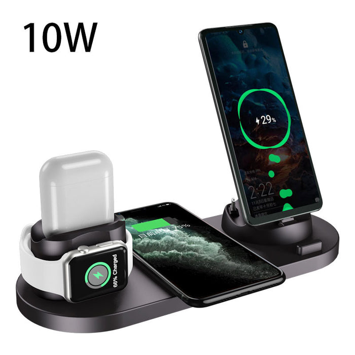 6-in-1 Wireless Charging Station 🪐 Fast Qi-Certified Dock for iPhone & Apple Watch - Samanta Factory