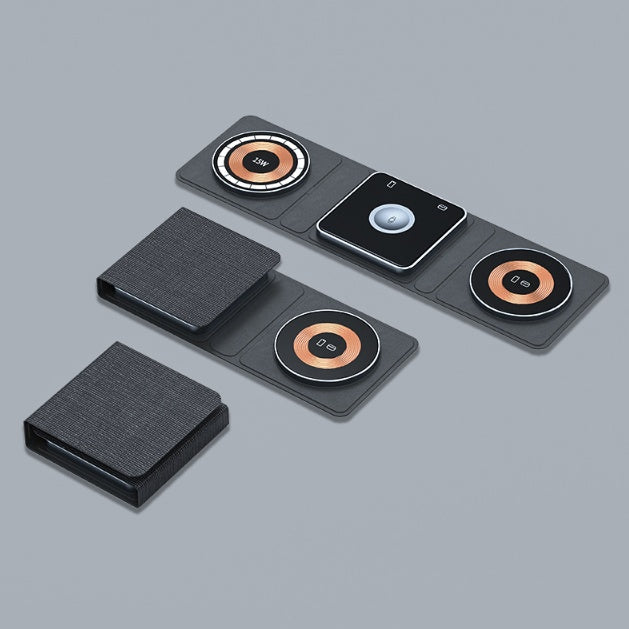 3 IN 1 Magnetic Folding Wireless Charger Station | 15W Fast Charge for iPhone/AirPods/Watch! 🔋✨" - Samanta Factory