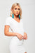 Cream Short Sleeve Lace Back Mini Dress - Samanta Factory