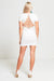 Cream Short Sleeve Lace Back Mini Dress - Samanta Factory