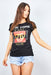 Black East Side Brooklyn Tee Top - Samanta Factory