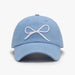Bow embroidered cotton baseball cap for women – soft and stylish casual wear