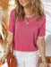 Women's soft short sleeve basic top in polyester viscose blend, ideal for everyday comfort