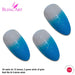 False Nails by Bling Art Blue Gel Glitter 24 Almond Stiletto Long Fake - Samanta Factory