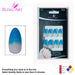 False Nails by Bling Art Blue Gel Glitter 24 Almond Stiletto Long Fake - Samanta Factory