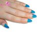 False Nails by Bling Art Blue Gel Glitter 24 Almond Stiletto Long Fake - Samanta Factory