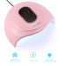 Compact white 54W LED/UV gel nail lamp with auto-sensor and USB power for salon-style curing