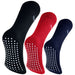 Men’s black thermal slipper socks with anti-slip grip for winter indoor wear
