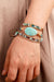 Elegant natural stone and crystal necklace with jade accents, modern design