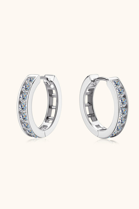 0.96 Carat Moissanite Stud Earrings in Platinum-Plated Sterling Silver