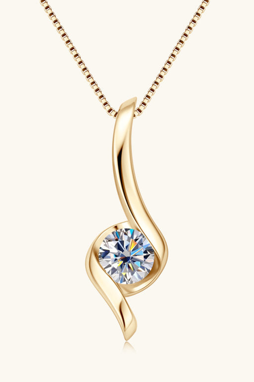 Minimalist Moissanite Necklace – 1 Carat Pendant in Sterling Silver