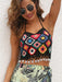 Simple sleeveless basic knit crop top in soft acrylic fabric

