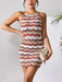 Woman wearing a stylish breathable viscose dress with openwork detailing